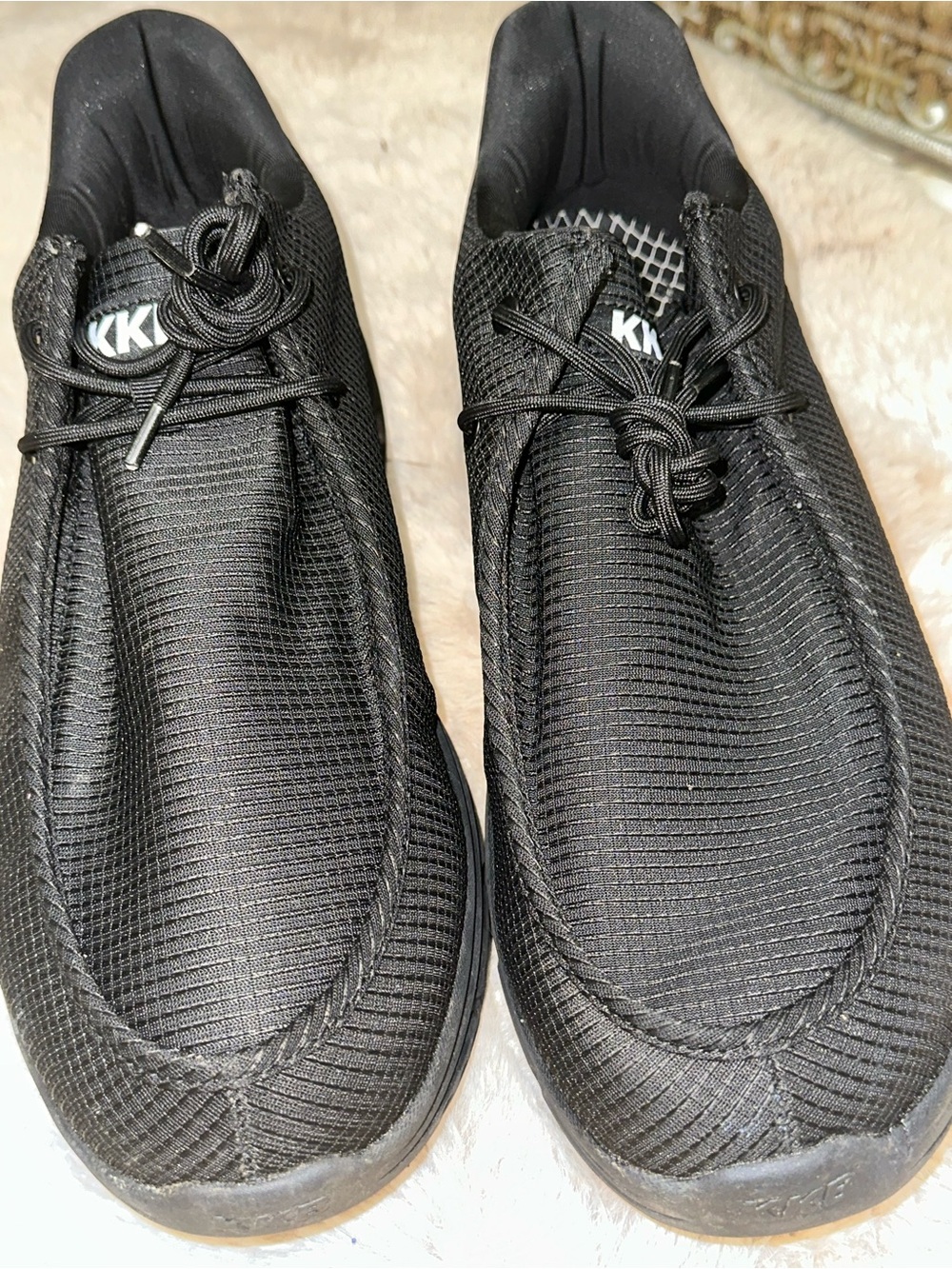 Men's Black Athletic Slip-On Shoe with Easy-Tie Lacing